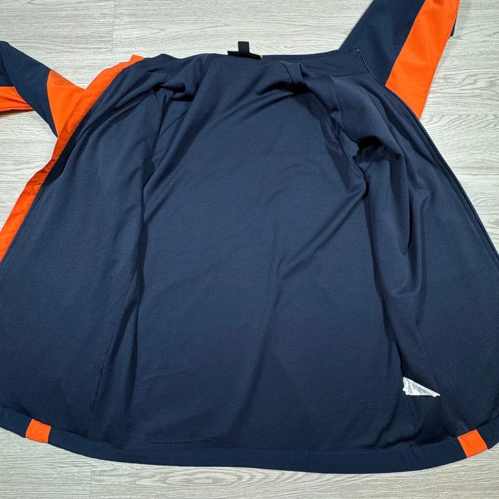 Under Armour Mens Track‎ Jacket Navy Blue Orange Large Full Zip Windbreaker Coat